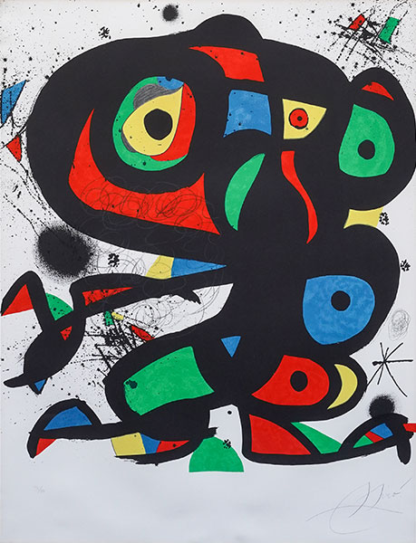 ミロの版画 ジョアン ミロ「セラミックス」額縁4色選択可能 作品証明書 展示