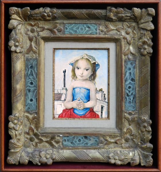 某社長宅買取品 「肉筆」 洋画家 藤田嗣治 直筆サイン レオナール・フジタ 博士の図 ペンシル画